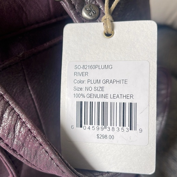 HOBO River Plum Graphite Leather Backpack - Picture 6 of 16